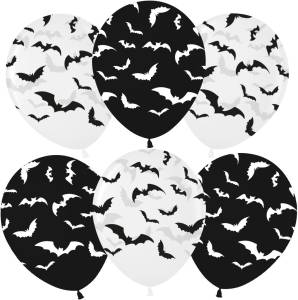 12" Летучие Мыши, Ночь Хэллоуина, кристалл черный/прозрачный, 25 шт.(Малайзия)/ 711535